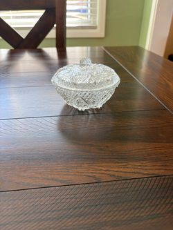 Vintage Pressed Glass Covered Candy / Sugar Dish