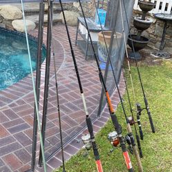 NINE (9)Fishing Rods with Reels-Fly/Spinning/Casting/Spin Casting GREAT for Stream or Lake Fishing.