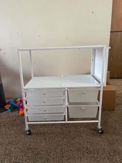 Simply Tidy Essex Rolling Cart, White