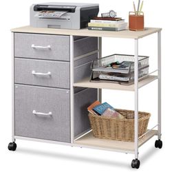 DEVAISE 3 drawer mobile file cabinet with shelf NIB