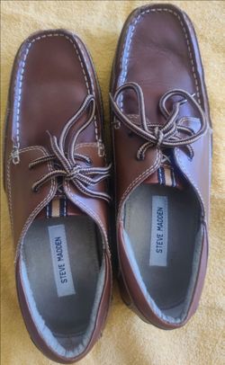 Steve Madden Men’s Leather Boat Shoes, Size 10