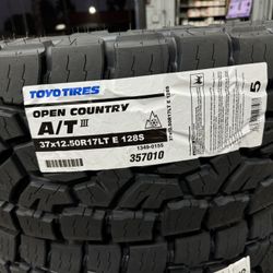 37x12.50R17 Toyo Open Country AT3 *$315 EACH SPECIAL PRICE🔥✅*