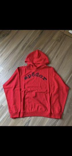 Red Vvs Rhinestone Sp5der Hoodie 