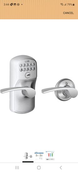 Schlage Camelot Keypad Lock with Lever Handle, Electronic Keyless Door Entry, Auto‑Lock Enabled, Aged Bronze, FE575 CAM 716 ACC