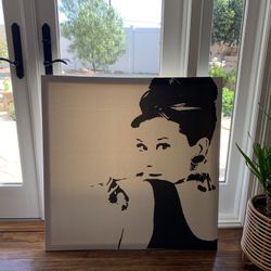Audrey Hepburn Breakfast at Tiffany’s Large Canvas