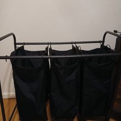 Rolling 3-Bag Laundry Sorter