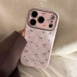 Pink Bow Print iPhone 17 Promax Phone Case