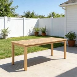 Solid Wood 78.74" Outdoor Dining Table - 78.74"  Upgrade your outdoor dining with the stunning acacia dining table! Crafted for durability, it's rust-