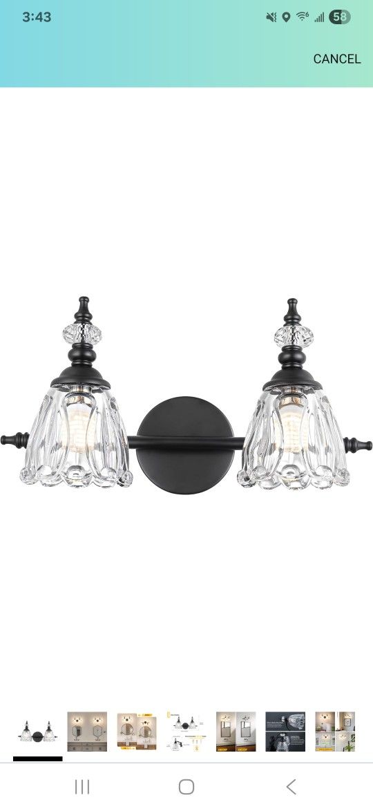 Matte Black Vanity Light - Farmhouse Bathroom Light Fixture