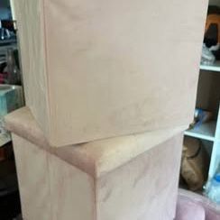 2 Flamingo Pink OTTOMAN (footstool storage boxes)
