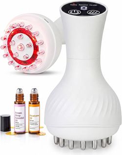 Lymphatic Drainage Massager, Anti Cellulite Body Tool with Heat, Vibration, Microcurrent & Red Light, Body Sculpting Device for Arms Legs Belly, Inclu