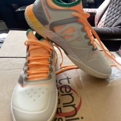 Adidas Adizero Ubersonic 4 Tennis Shoes HQ8389 White/Taupe/Orange Men's Size 7