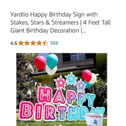 Yardlio Happy Birthday Yard Sign 