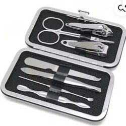 24 Nail Care 7 PCS Pedicure / Manicure Set Nail Clippers Cleaner Cuticle Grooming Kit Case Set  