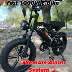🔥 Street-Legal Power – 1000W Fat Tire E-Bike w/ Alarm System