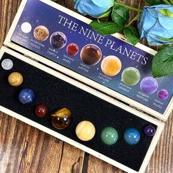 Solar System 9 Planets Gemstones Décor Healing Crystal Chakra Reiki