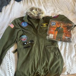 Top Gun Iceman Tom Kazanski Halloween Costume Full Flight Suit 