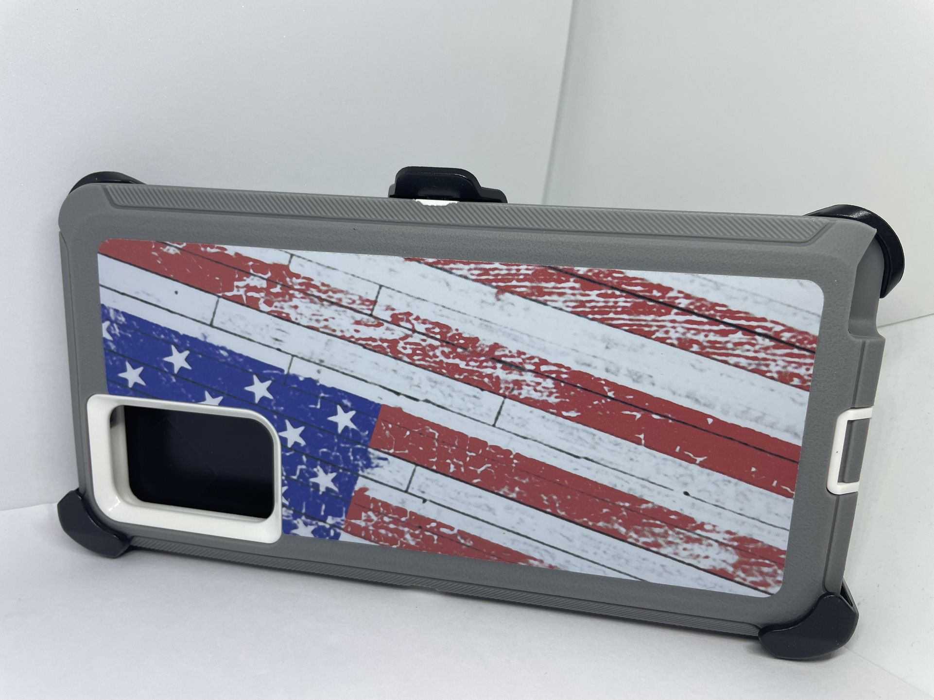 For Samsung Galaxy Note 20 USA Flag Camouflage Belt Clíp Case