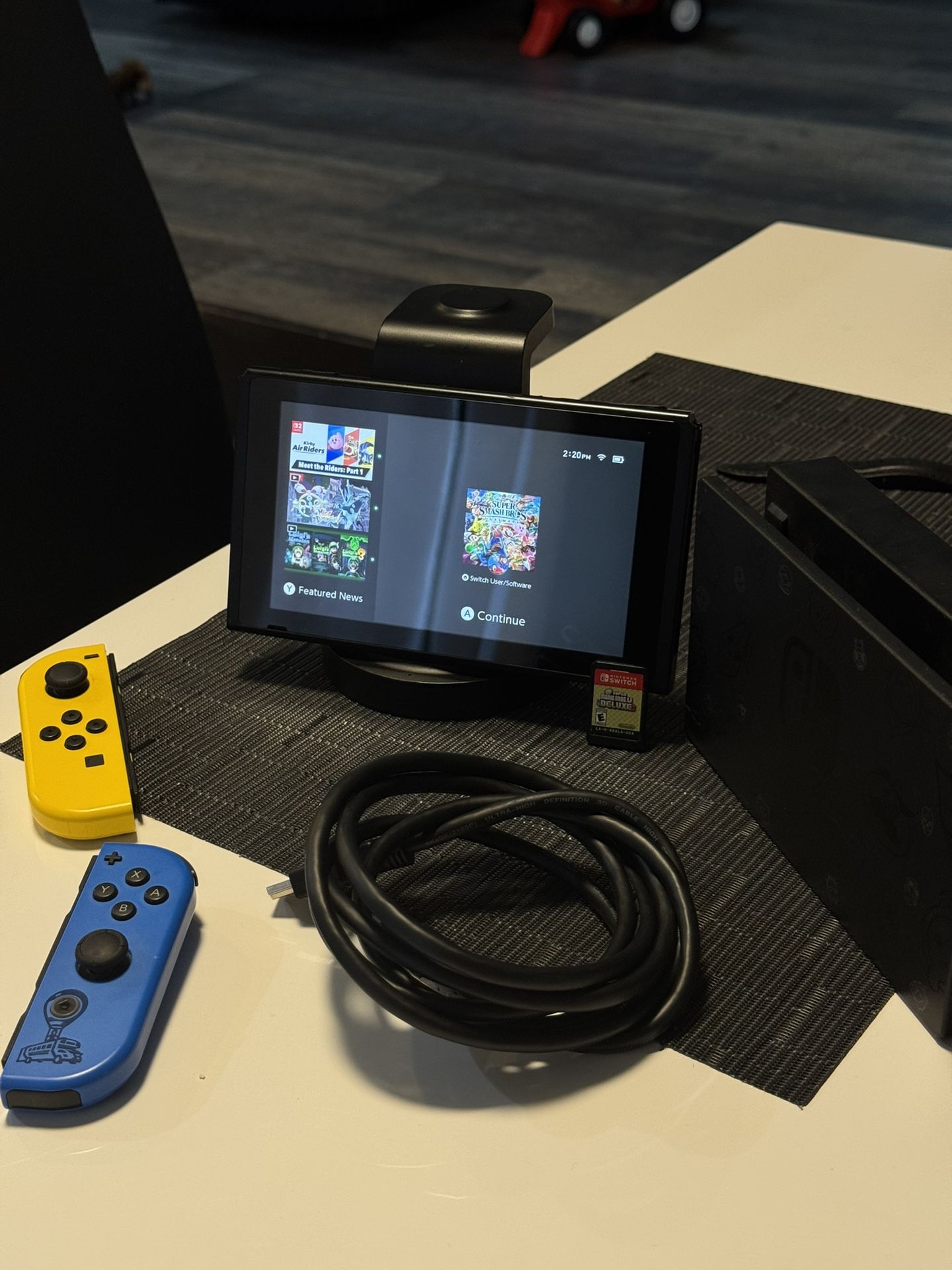 Nintendo Switch Fortnite Edition + Smash Digital + Super Mario Bros Physical – Like New!