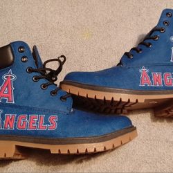 Mens Size 9.5 California Angel's Of Anaheim Blue Work Boots New 