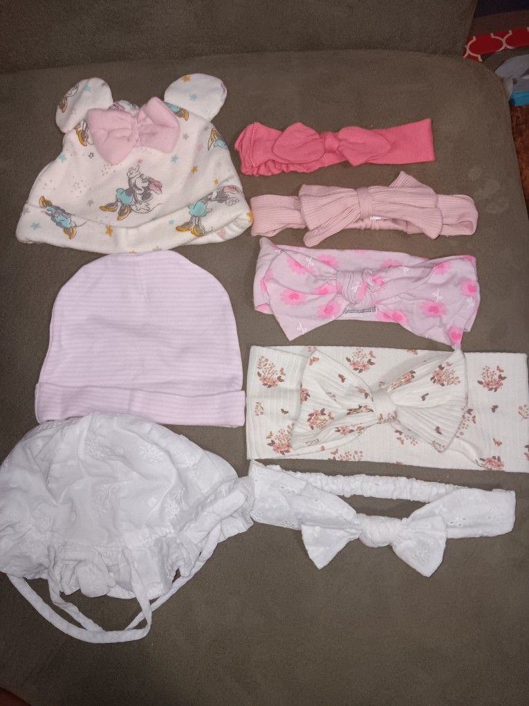 MOVING MUST GO ASAP - MAKE OFFER - INFANT GIRLS' HEADBANDS & HATS