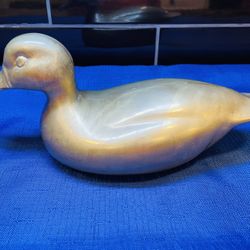 Antique Solid Brass Duck/mallard Large Sculpture