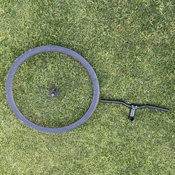 fixie rim and stem, handlebars