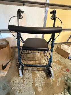Guardian 4-Wheel Rollator Walker with Seat and Basket