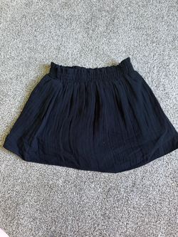 Black Mini Skirt with Elastic Waist