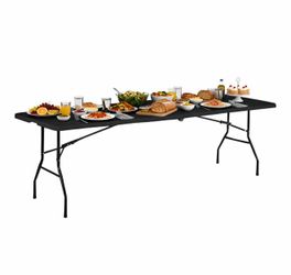 Folding Tables 8Ft Outdoor Dining Table, Portable Picnic Table Fold Up Lightweight Party Tables