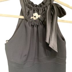 Vintage Steve Madden Sheath Pencil Halter Neck Dress Size 2 Women Black Evening Dress Lined 