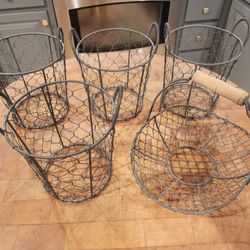 5 Chicken Wire Baskets 