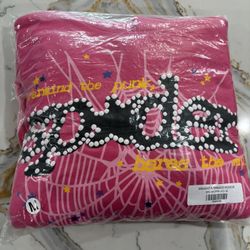 pink sp5der hoodie 
