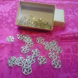 Silver Colored Pentacle Charms 