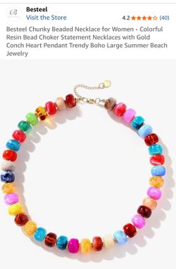 Colorful chunky beaded necklace