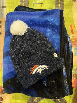Broncos blanket And Beenie