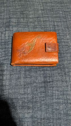Vintage Meeker Top Grain Steerhide Leather Bifold Wallet – Embossed Floral Design Brown Boho