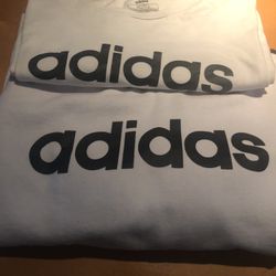 Men’s White/Black trim Adidas Hoodie/Tee