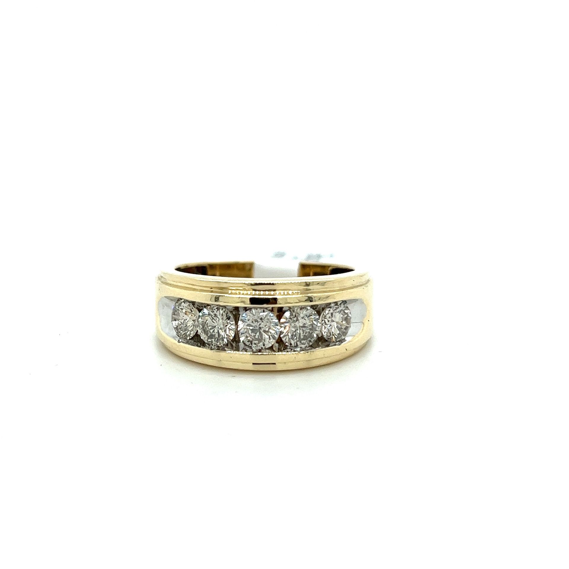 10kt Gold Mens Diamond Ring 1.6ctw 5 Diamonds Size 10 1/4 5.30grams 158644 1