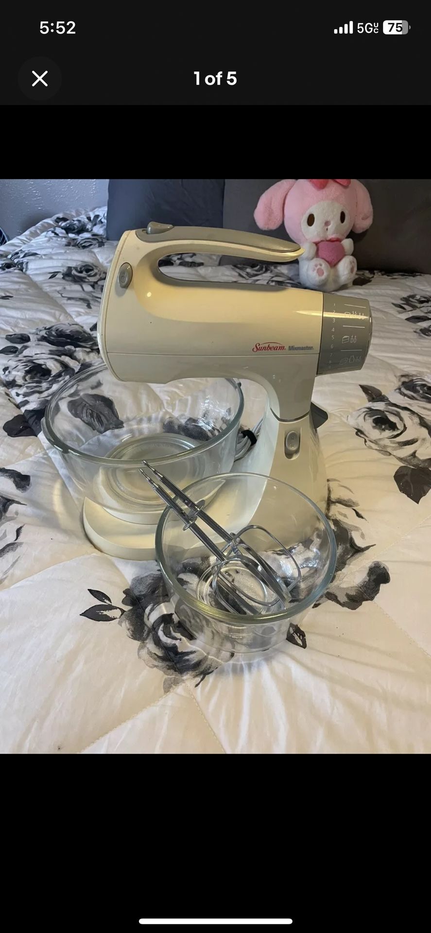 Sunbeam MixMaster 2366 STAND MIXER 12-Speed 2-Beaters 2-Bowls CLEAN, GUC