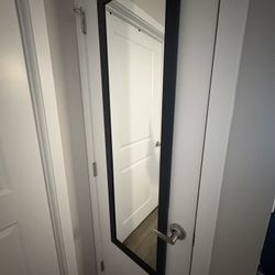 Full Length Door Mirror – Black Frame (Ready to Hang)