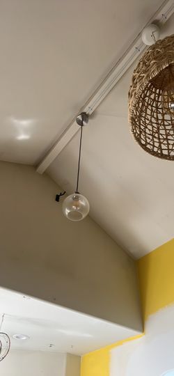 Glass Globe Pendant Light X2 And Chandelier 