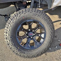 TRD Pro 17x8 6x139.7 + 5 Wheels 265/70R17 Falken Wildpeak A/T4W Tires Tacoma 4Runner Fjcruiser Tundra
