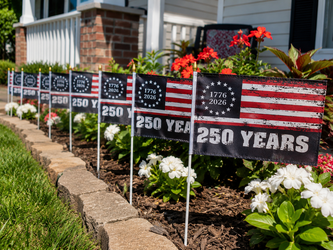 20 Small 250th Anniversary American Handheld Flags