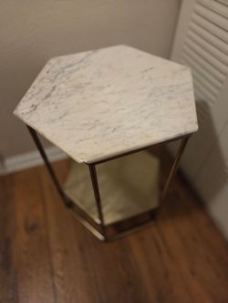 Hexagonal Marble Top Side Table