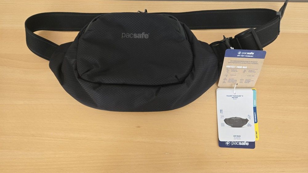 Pacsafe VenturesafeX Anti Theft Hip Pack, Black NEW