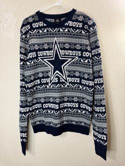 NFL Dallas Cowboys Christmas Sweater size Medium Blue Silver Color