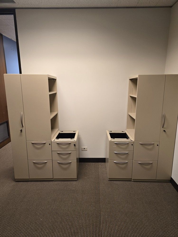 Metal Cabinets With Built-in Book Shelves