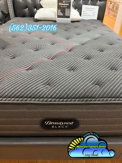 Beautyrest black queen mattress and Boxspring bed set Colchon y tambor