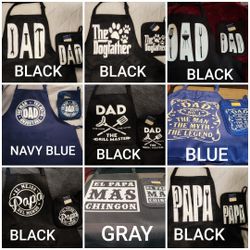 Dad Papa Abuelo Grandpa Padrino Esposo Nino King Of The BBQ Already Made & Ready To Pickup Apron Sets (PICK UP 93306)